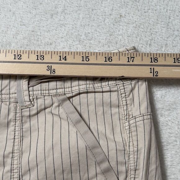 Anthropologie Hei Hei Raye Fold Over Cropped Pants Womens Sz 31 Cream Striped - Picture 13 of 16